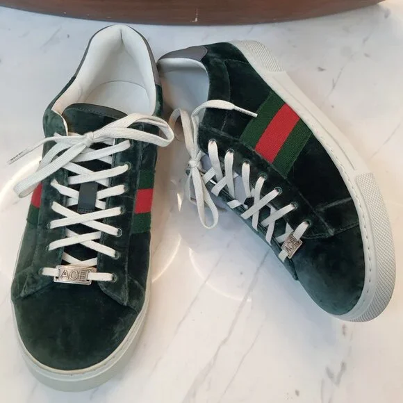 GUCCI new sneakers Ace 'Green Velvet' 757893